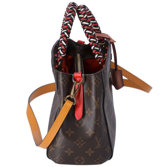 Louis Vuitton Montaigne BB Monogram Handbag M44671 Red Braided Handles - Picture 3 of 8